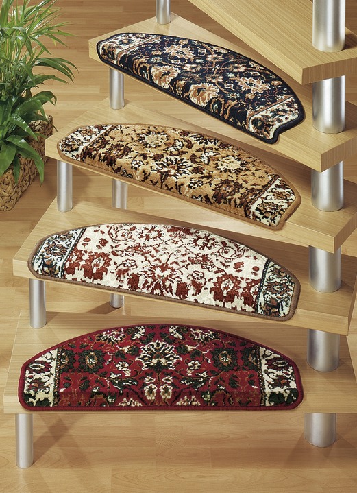 Läufer & Stufenmatten - Florale Stufenmatten, in Größe 151 (2er-Pack) bis 325 (15er-Pack), in Farbe BLAU