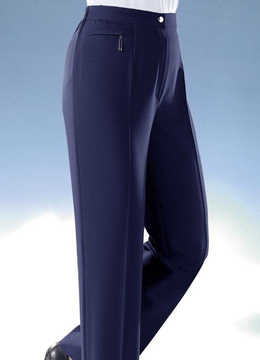 Hosen mit Knopf- und Reißverschluss - Komforthose mit 4 cm weiterem Bundumfang , in Größe 019 bis 054, in Farbe MARINE Ansicht 1