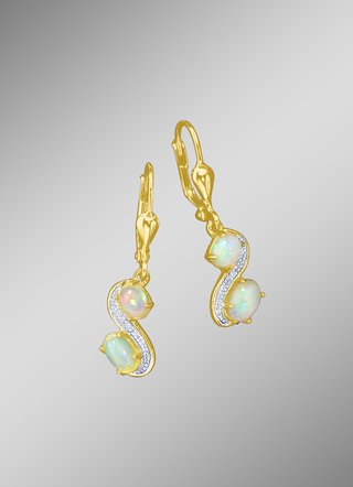Ohrringe mit Opal und Diamanten