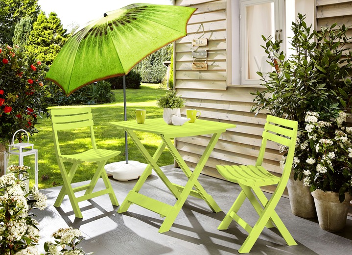 Gartenmöbel - UV-beständiges Balkon-Set, 3-teilig, in Farbe LIMETTE Ansicht 1