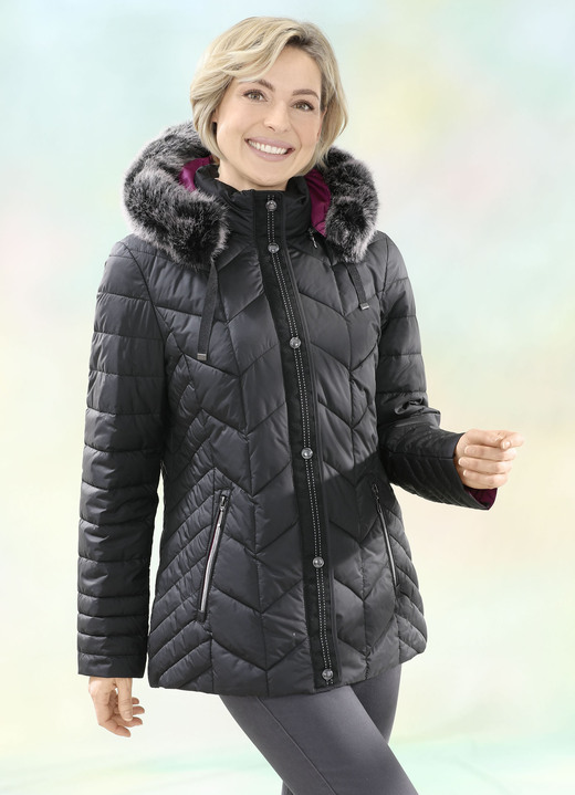 Winterjacken - Jacke mit abnehmbarer Kapuze, in Größe 034 bis 052, in Farbe SCHWARZ Ansicht 1