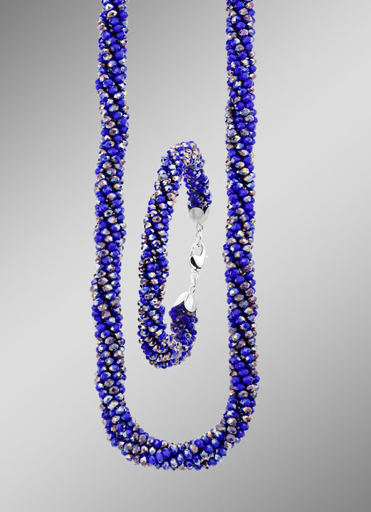 Schmucksets - Schmuck-Set mit blauen Kristallen, 2-teilig, in Farbe  Ansicht 1