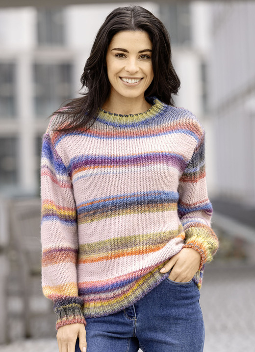 Pullover - Pullover in Grobstrick, in Größe L(44/46) bis XL(48/50), in Farbe ROSÉ-MULTICOLOR Ansicht 1
