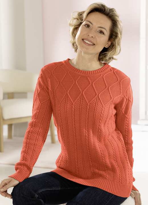 Basics - Pullover in Strukturmix, in Größe 038 bis 054, in Farbe TERRA Ansicht 1