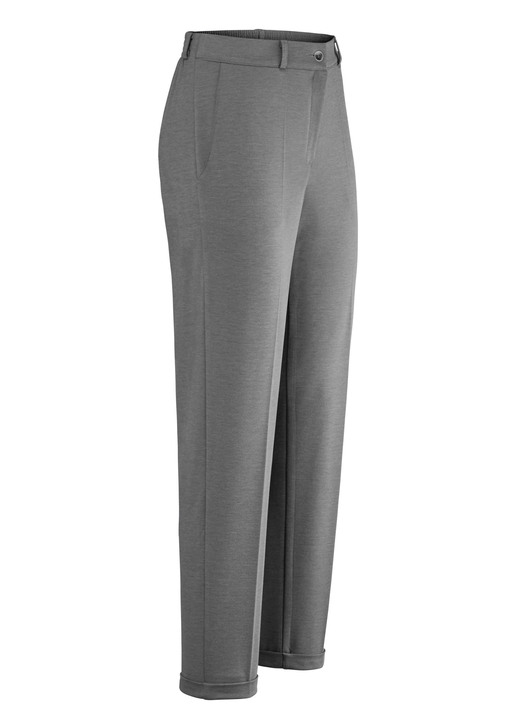 Hosen mit Knopf- und Reißverschluss - Hose mit rückwärtigem Dehnbundeinsatz, in Größe 018 bis 052, in Farbe ANTHRAZIT MELIERT Ansicht 1