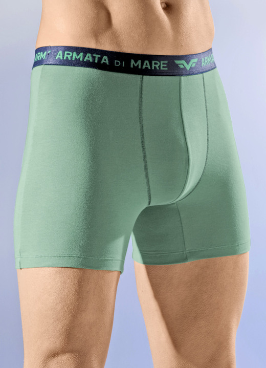 Pants & Boxershorts - Viererpack Pants mit Elastikbund, in Größe 005 bis 011, in Farbe 2X GRÜN, 2X MARINE