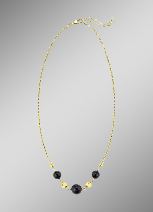 Halsketten - Halskette mit echt schwarzem Achat, in Farbe  Ansicht 1
