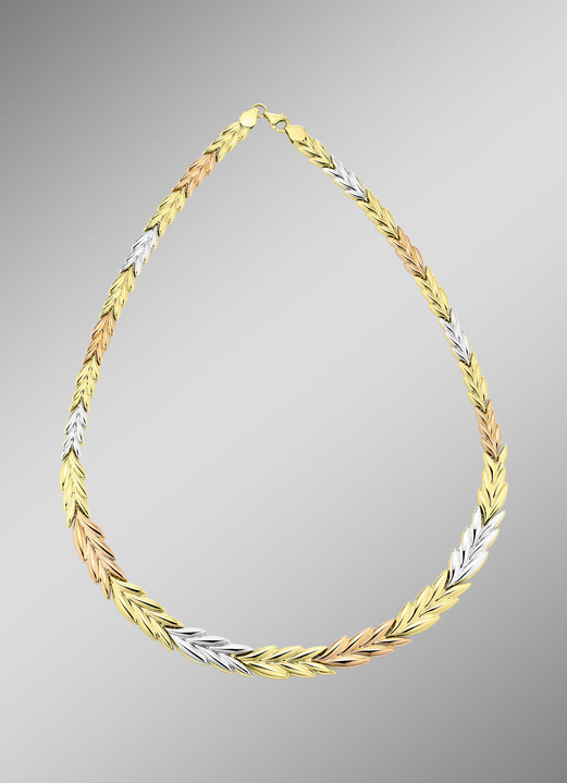 Halsketten - Exquisite Halskette in Tricolor, in Farbe  Ansicht 1