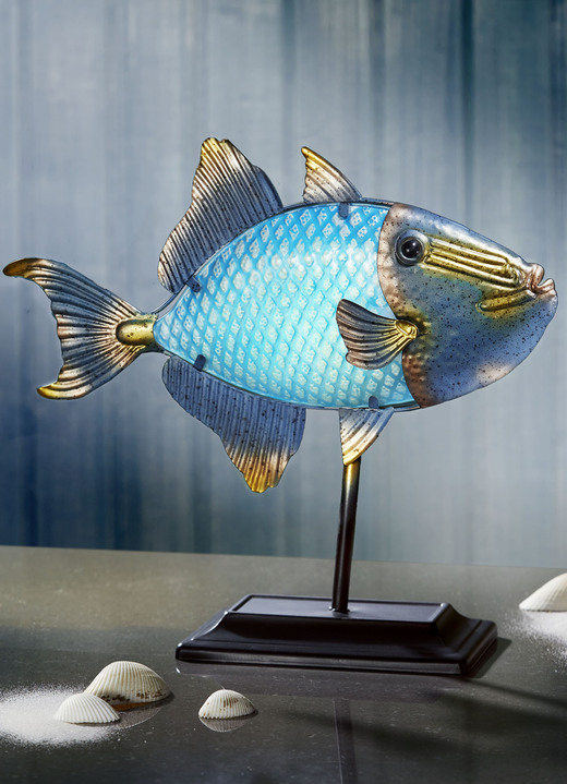 Wohnaccessoires - Beleuchteter Fisch, in Farbe BLAU-GOLD Ansicht 1